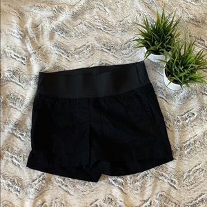 LOFT black maternity shorts.